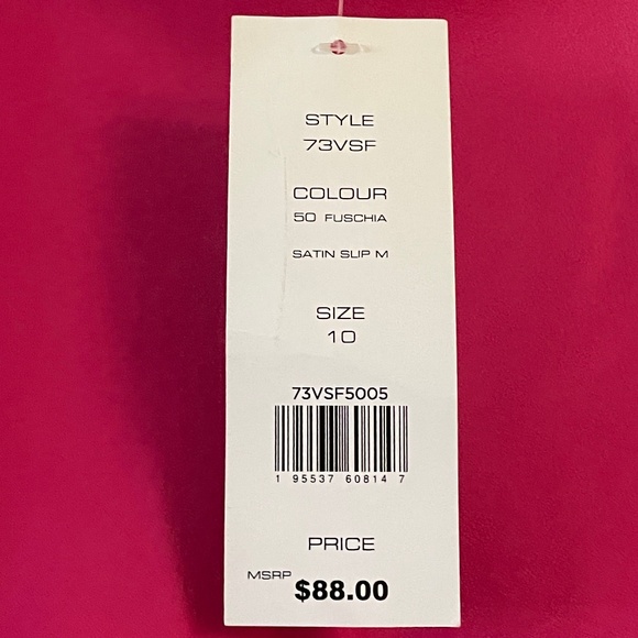 French Connection Women’s Bright Pink Long Pencil Skirt NWT Side Zipper Size 10 - Picture 5 of 14